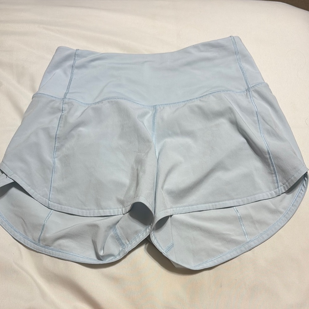 Women's lululemon light blue speed up shorts